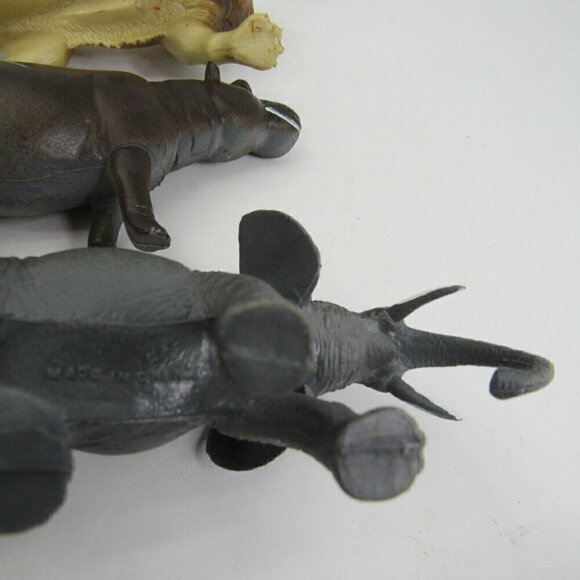 Jungle Safari Animals PVC Plastic Figures Gorilla Lion Hippo Elephant Vintage - Picture 7 of 9